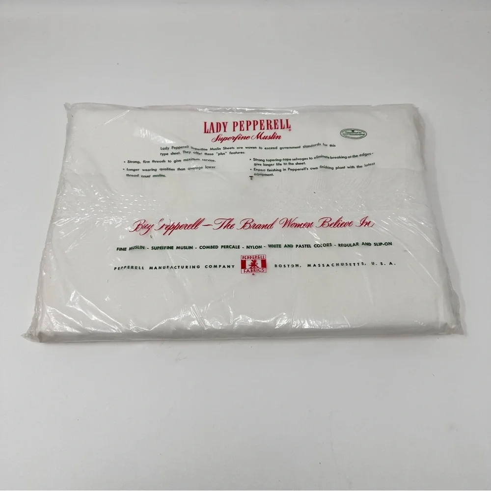 Lady Pepperell Vintage NIP Superfine Muslin Flat Sheet White Twin